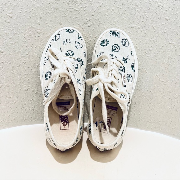 Vans Big Kids Unisex White Olive Lace Up Sneakers Size 13 - Picture 6 of 10